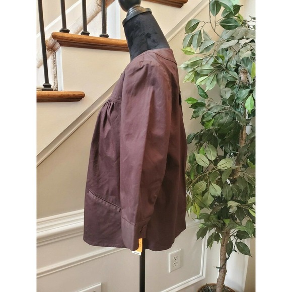 New Additions Women Brown Cotton Long Sleeve Buttons Front Jacket Blazer Size S - Picture 5 of 12